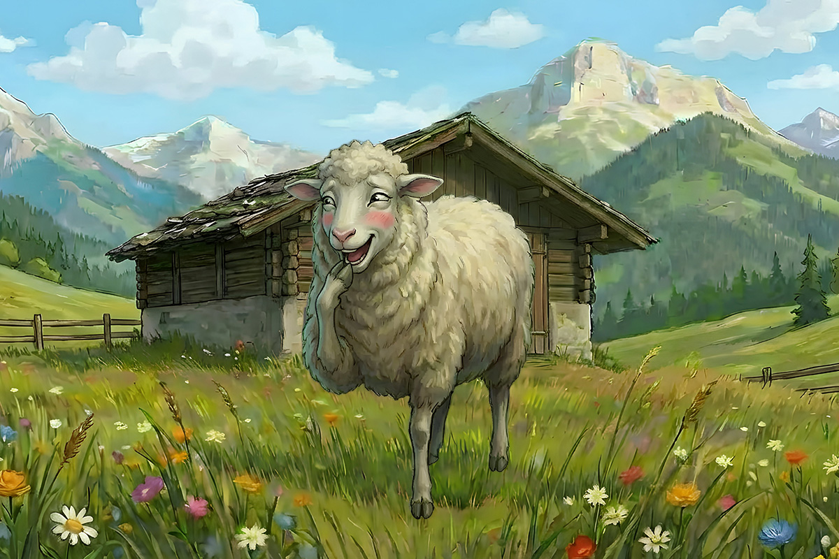 Seppi Sheep Cute1200x800-Recovered Veronica's World children's book characters — Seppi the sheep illustration