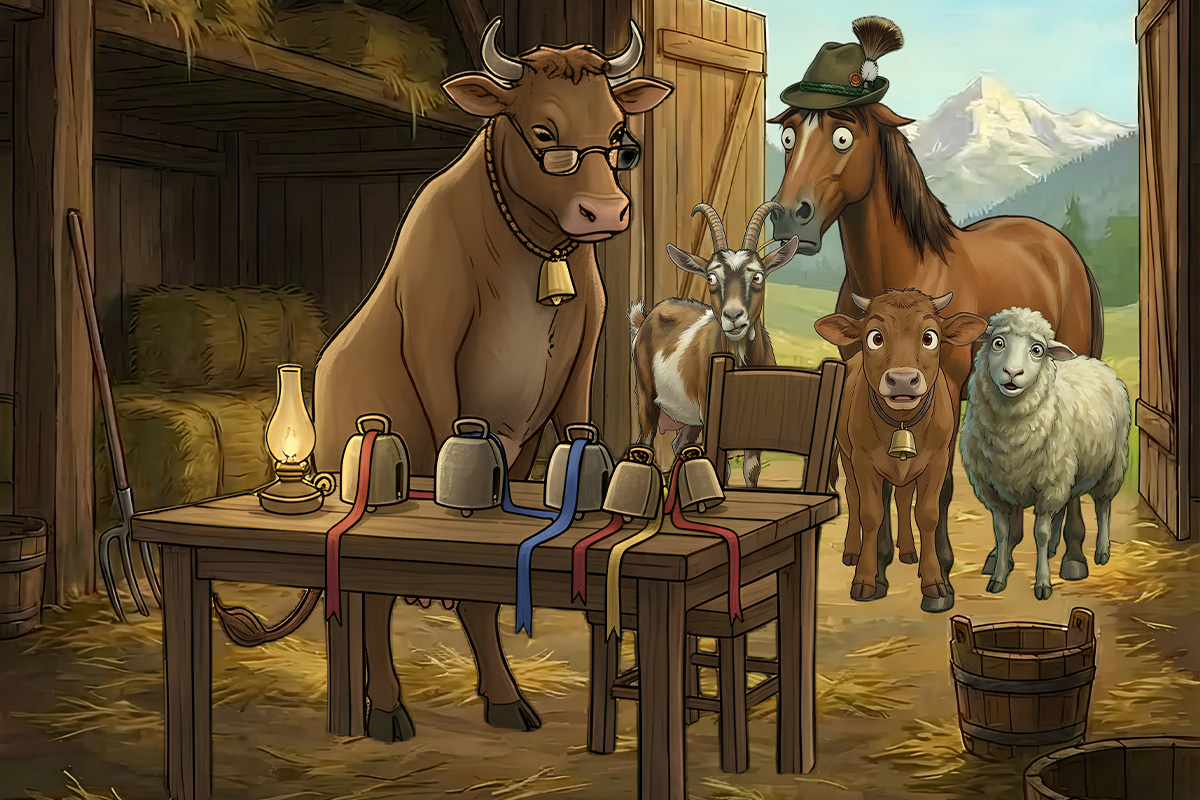 Veronica the Cow children's book character from the Veronica the Clever Cow series