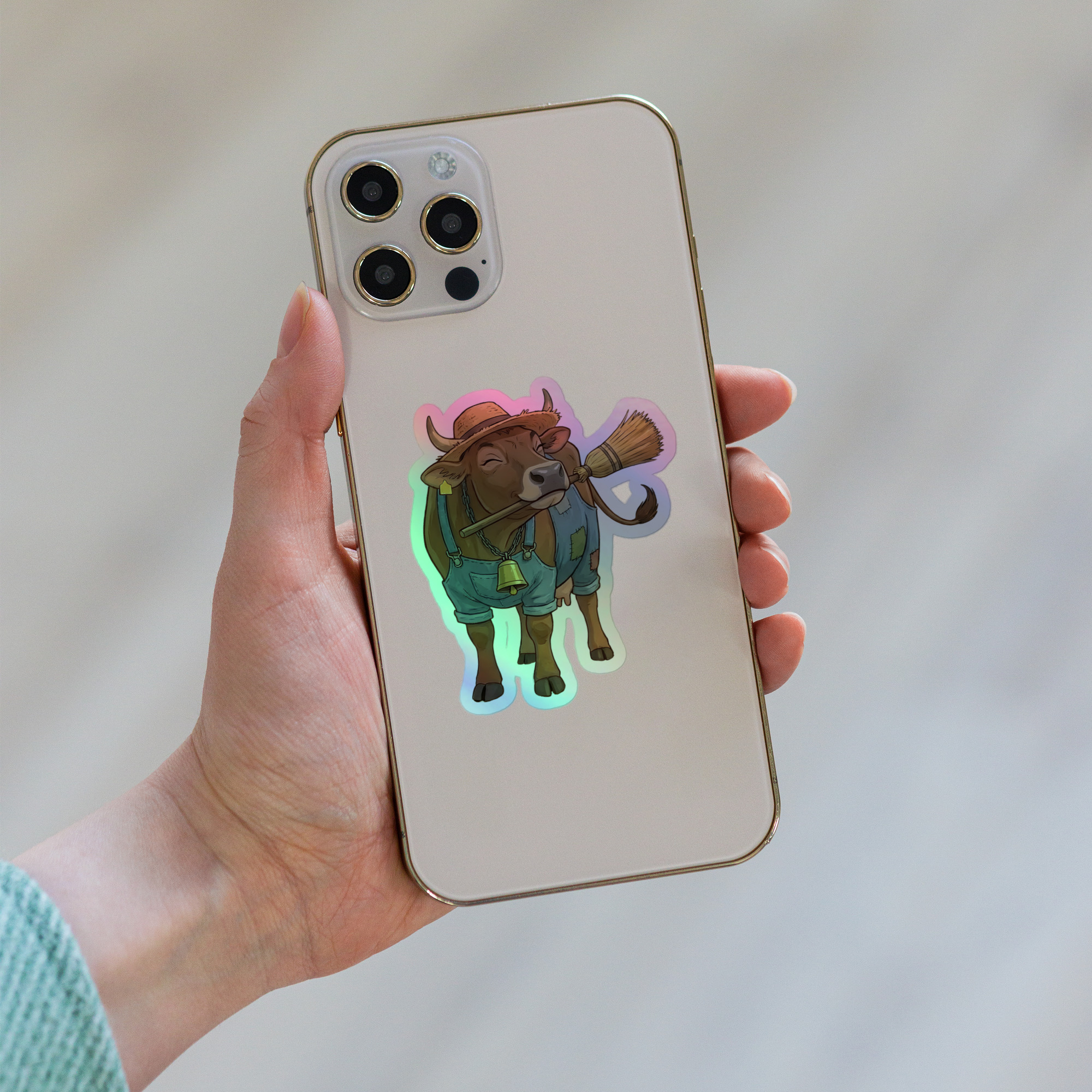 Veronica the Cow Holographic Sticker