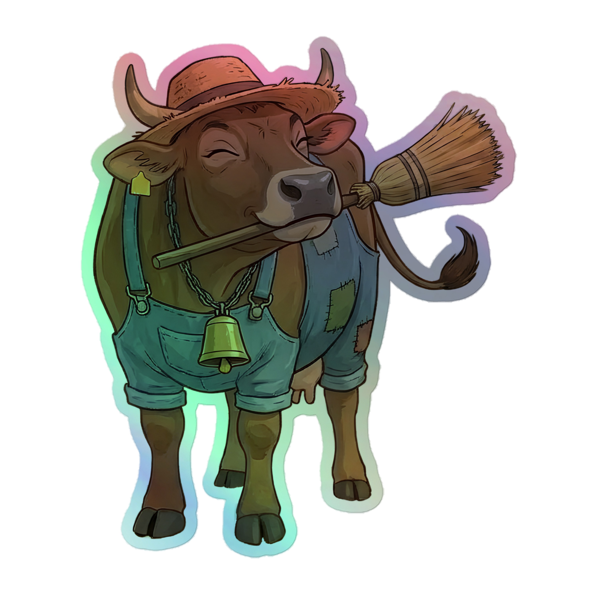 Veronica the Cow Holographic Sticker - Image 2